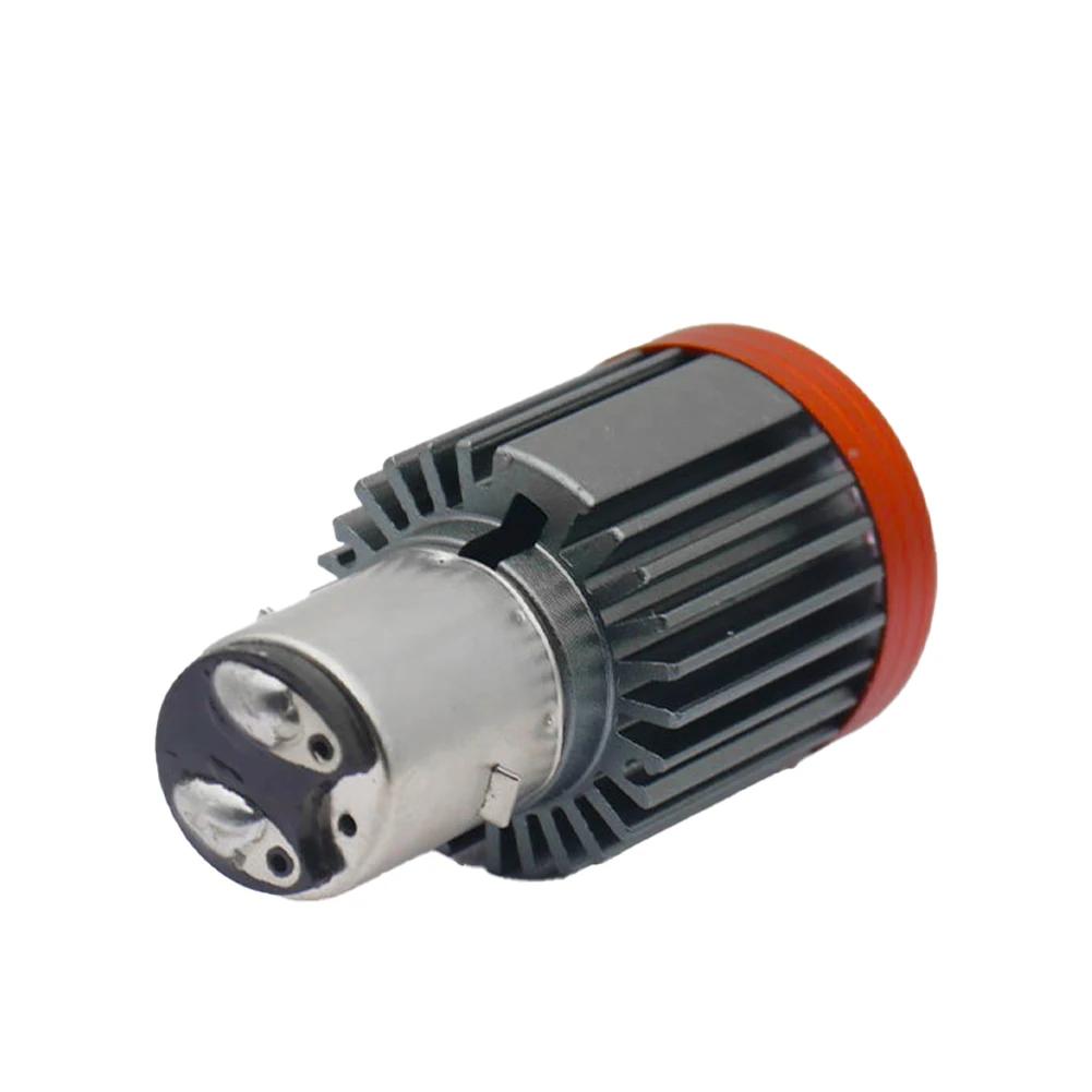 Светодиодная фара BA20D для мотоцикла, двухлинзовая проекторная фара, лампа-прожектор для скутера и мотоцикла, ДХО, лампы ближнего/дальнего света для электровелосипеда, квадроцикла