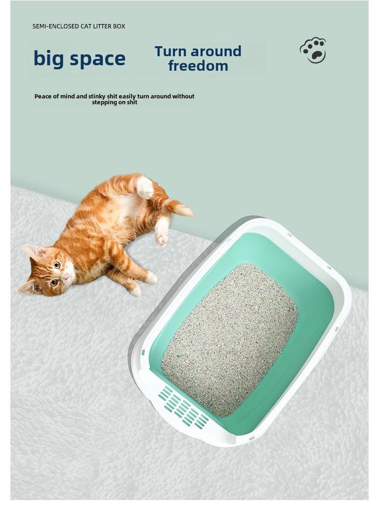 Большой двухцелевой закрытый кошачий туалет с защитой от брызг