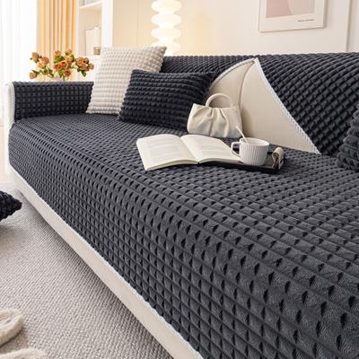 Зимняя плюшевая подушка для дивана, утолщенная теплая нескользящая крышка для дивана, универсальное универсальное полотенце для дивана, ткань с полным покрытием