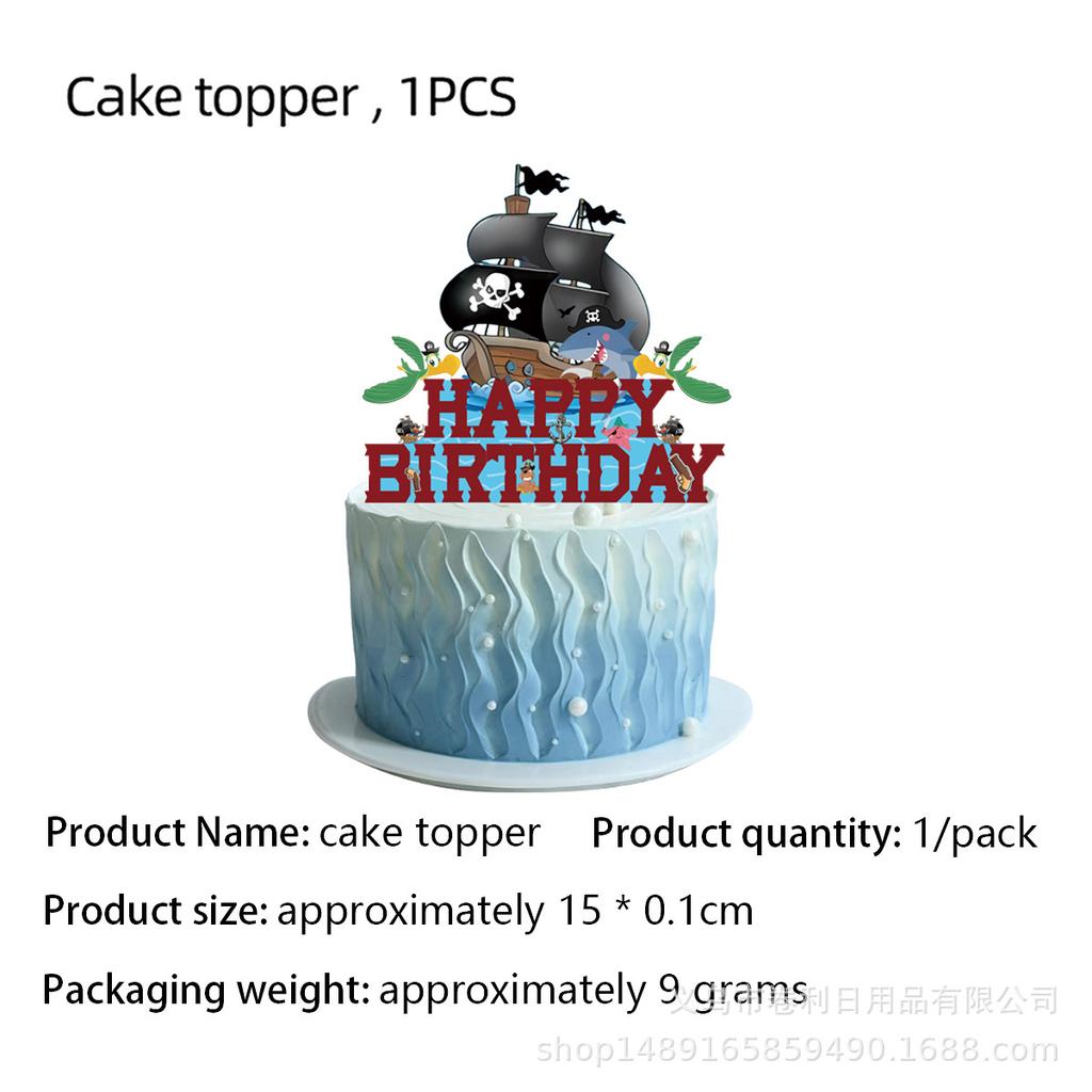 Pirate Ship Theme Party Decoration Pirate Party Banner Flag Paper Plate Paper Cup Tissue Tablecloth