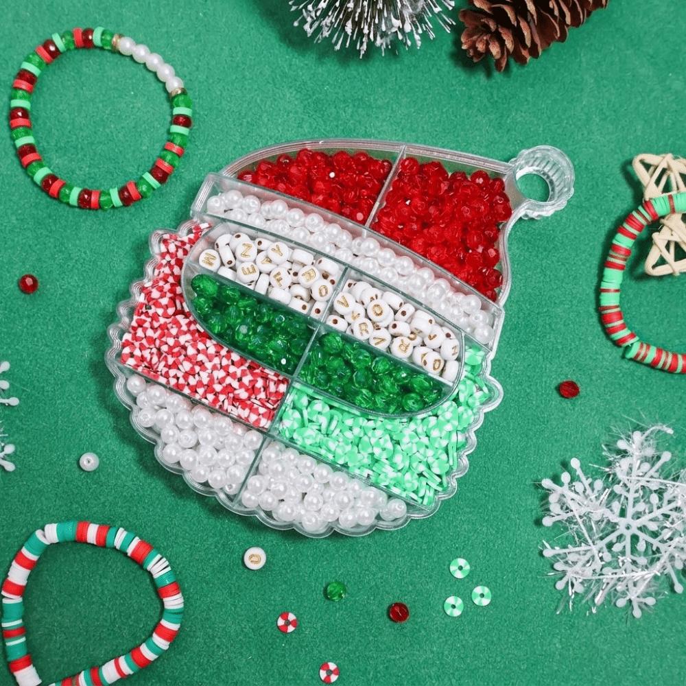 Decroative DIY Bracelet Set Mini Christmas Pendant Charms Christmas Gift Box Beads Girl