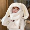 Women's Cute Plush Hat, Scarf, and Gloves Set with Big Rabbit Ears - Warm, Thickened Winter Accessories