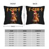 Merry FCawF Chicken Square Pillow Case Xmas Lights Rooster Cushion Cover Zippered Decorative Throw Pillow Case Cover for Bed
