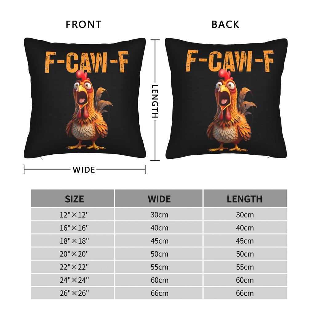 Merry FCawF Chicken Square Pillow Case Xmas Lights Rooster Cushion Cover Zippered Decorative Throw Pillow Case Cover for Bed