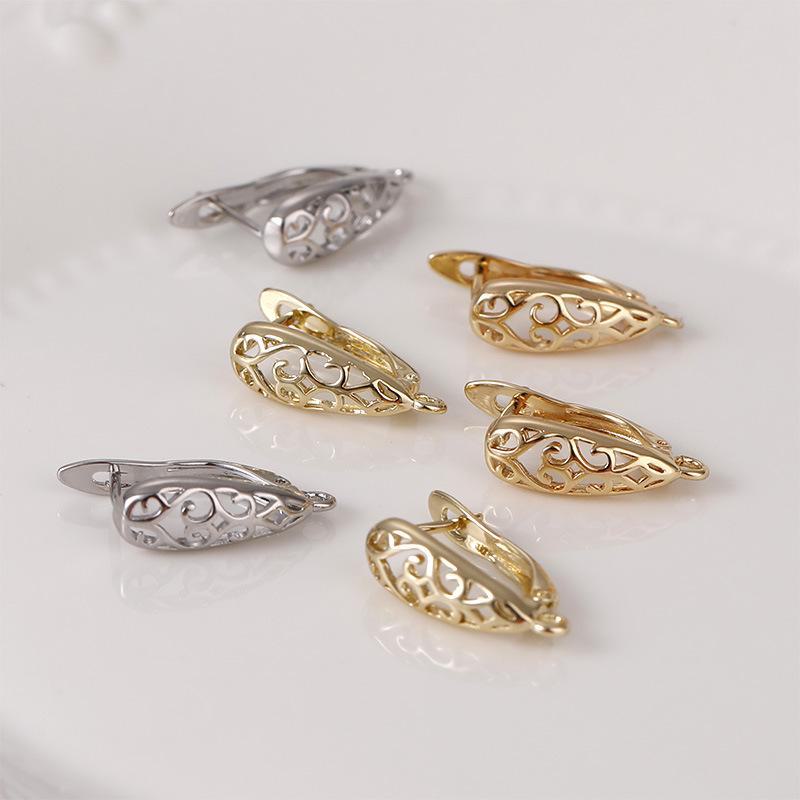 Серьги-пряжки в форме капли в стиле ретро из 14-каратного золота с медным покрытием — аксессуары ручной работы своими руками