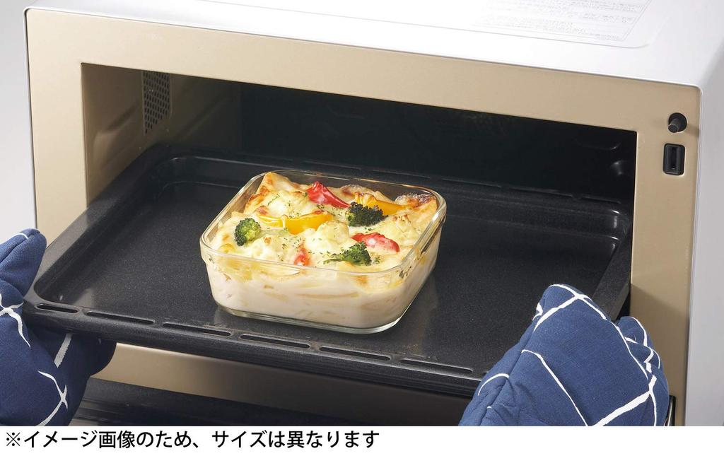 iwaki Glass Storage Pack Heat-Resistant Container, Green, Deep, Square, 1.0L, & Microwave, C3247HMN-G