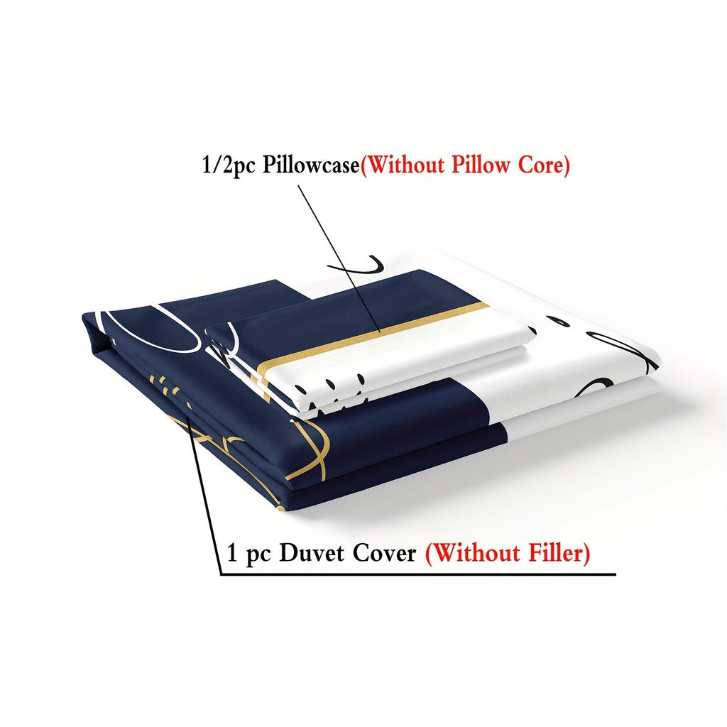 Романтический комплект пододеяльника для пары "Король и Королева" - Мягкий полиэстер, Комфорт в любое время года, Машинная стирка, Цифровая печать с короной