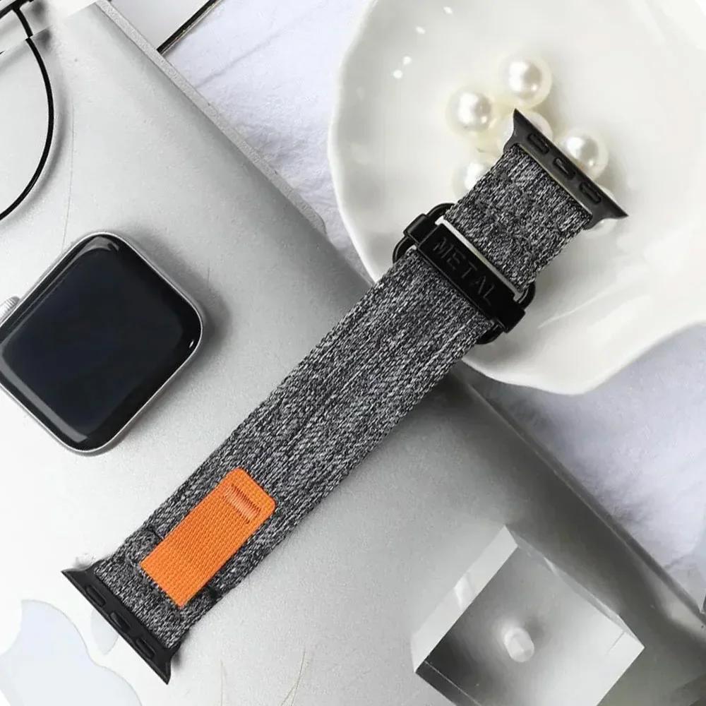 Nylon Sport Strap For Apple Watch Series 10 46mm 42mm Ultra 49mm Band For iWatch Series 9 8 7 6 SE 45mm 44mm 41mm 40mm Bracelet