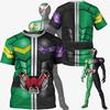 Футболки Kamen Rider W CycloneJoker Японское Токусацу Косплей 3D Печать Детские Футболки Летние Мужские/Женские Харадзюку Короткий Рукав Y2k Топ