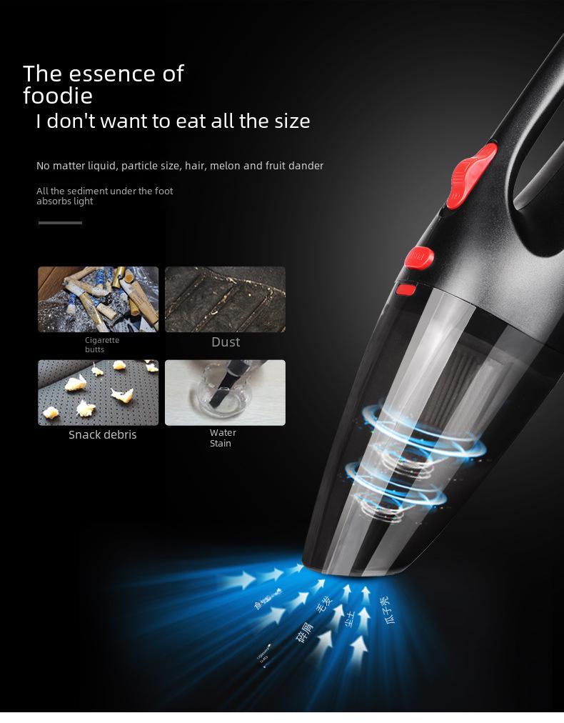 Портативный беспроводной автомобильный и домашний пылесос с подсветкой - Ручной для влажной/сухой уборки