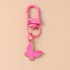 Cute Enamel Flower Keychain Butterfly Key Ring Pendant for Women Girls Handbag Decor DIY Handmade Jewelry Gift