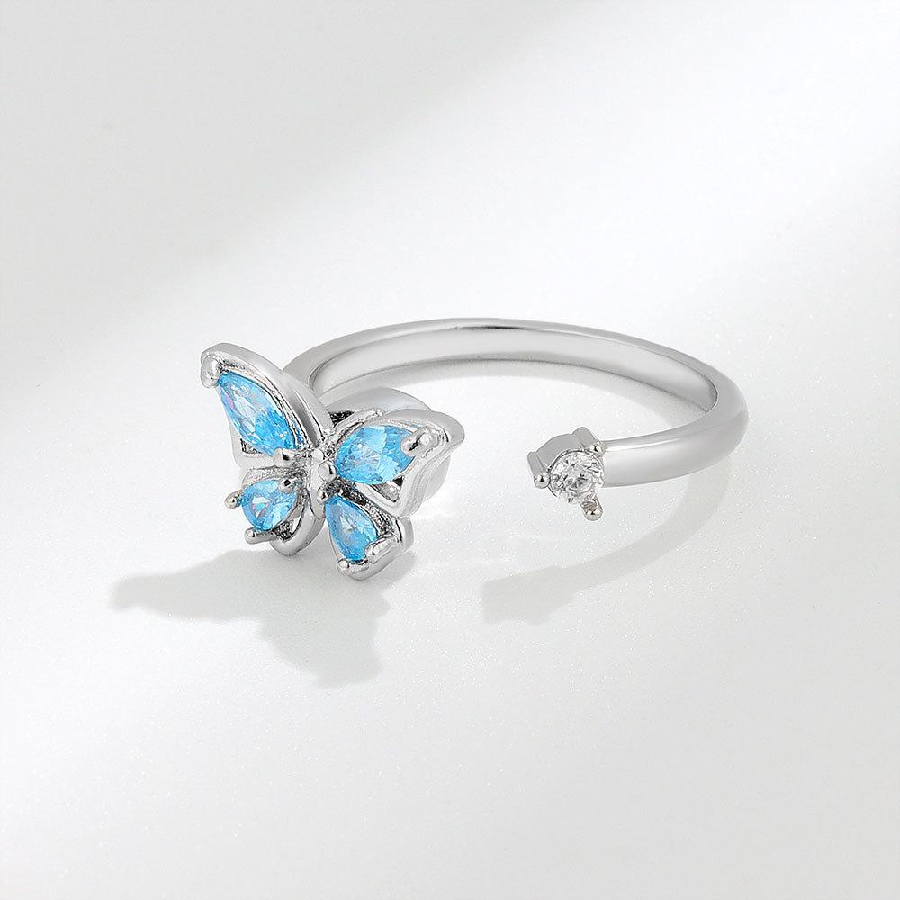 Rotatable Butterfly Open Ring For Women Adjustable Index Finger Ring Unique Personalized Fashion Jewelry Gift