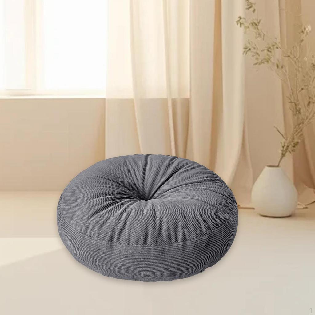 Japanese Tatami Floor Cushion Round Seat Pouf And Decorative Pad with Thick Filling Suitable for