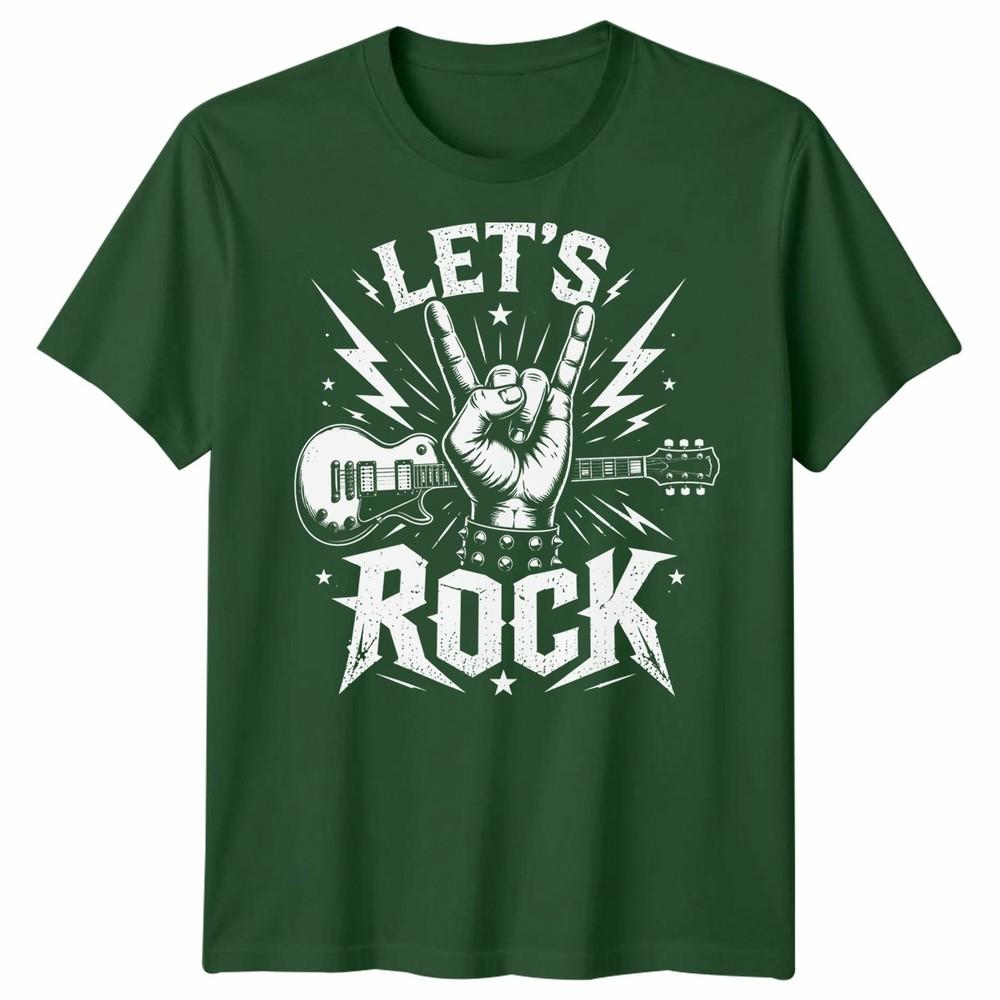 Детская футболка Let's Rock Rockstar с гитарой, для музыкальной группы, на День Рок-н-Ролла, школьная футболка