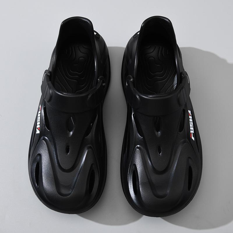 Thick-soled Hole Shoes Men's Summer Wear Non-slip Eva Beach Wading Shoes Creek Shoes Bag Head Sandals
