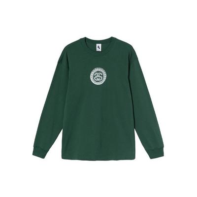 Футболка унисекс с круглым вырезом и длинными рукавами Stussy X, зеленая DD3345-341