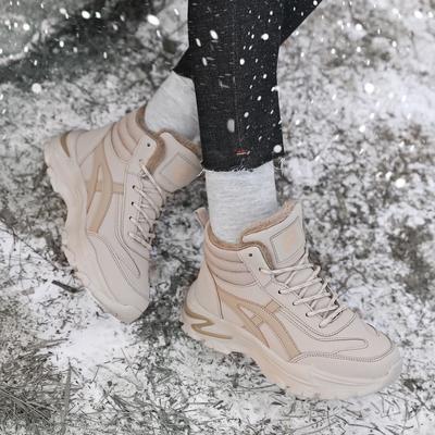 Женские зимние толстые флисовые теплые зимние ботинки с высоким верхом, водонепроницаемая спортивная обувь для отдыха на открытом воздухе