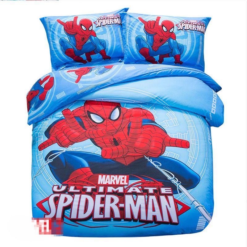 Комплект постельного белья Человек-паук 3D Пододеяльник Одеяло Покрывало Комплект для кровати Наволочка Простыня Особенности Премиальный полиэстер для максимального комфорта и стиля