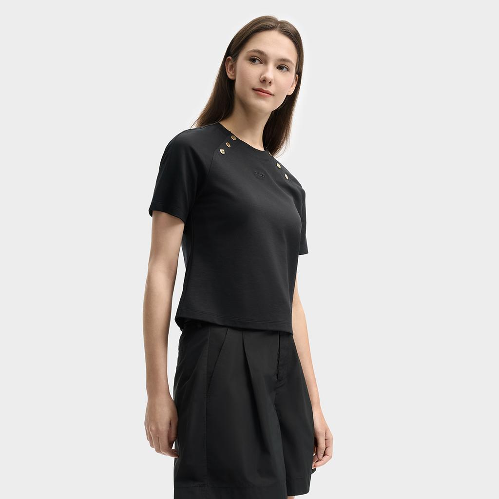 New FILA MILANO Collection T Shirt Women's Jet Black BK F11W525112F-BK