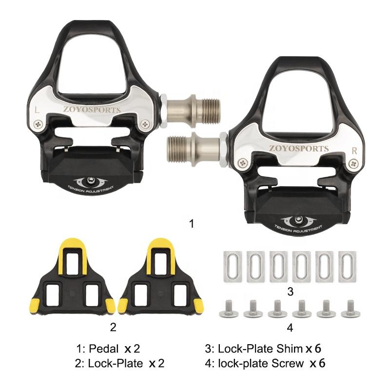 ZOYOSPORTS Ultralight Cycling Road Bike Bicycle Self-Locking Pedals SPD-SL Aluminum Alloy Bicycle Pedal Bike Parts