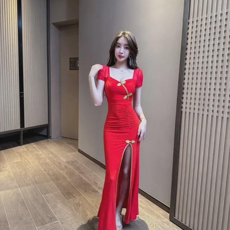 2025 Spring/Summer Sexy Retro Cheongsam: High-End Slit Style