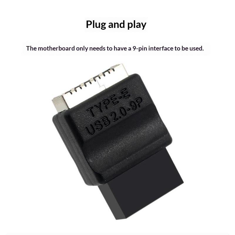 Материнская плата USB 2.0 9-контактный на Type-E Разъем передней панели USB2.0 9-контактный штекер на Type-E female Адаптер для настольного ПК Материнская плата