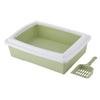 Rectangle Semi-Closed Anti-Splash Pet Cat Litter Box Case Toilet Tray with Scoop