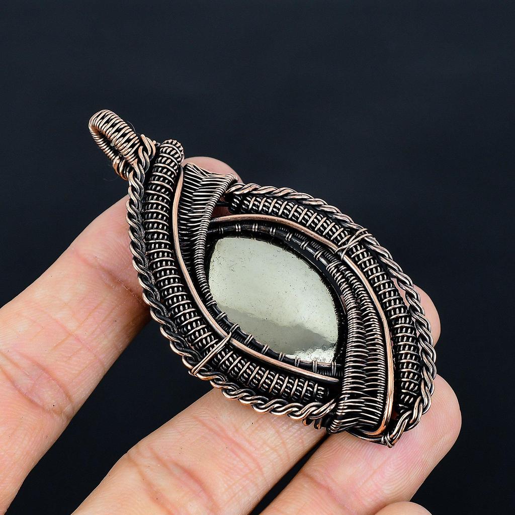 Golden Apache Pyrite Pendant, 999 Wire Wrapped Jewelry, Gemstone Pendant, Gift For Her Handmade Dainty Jewelry