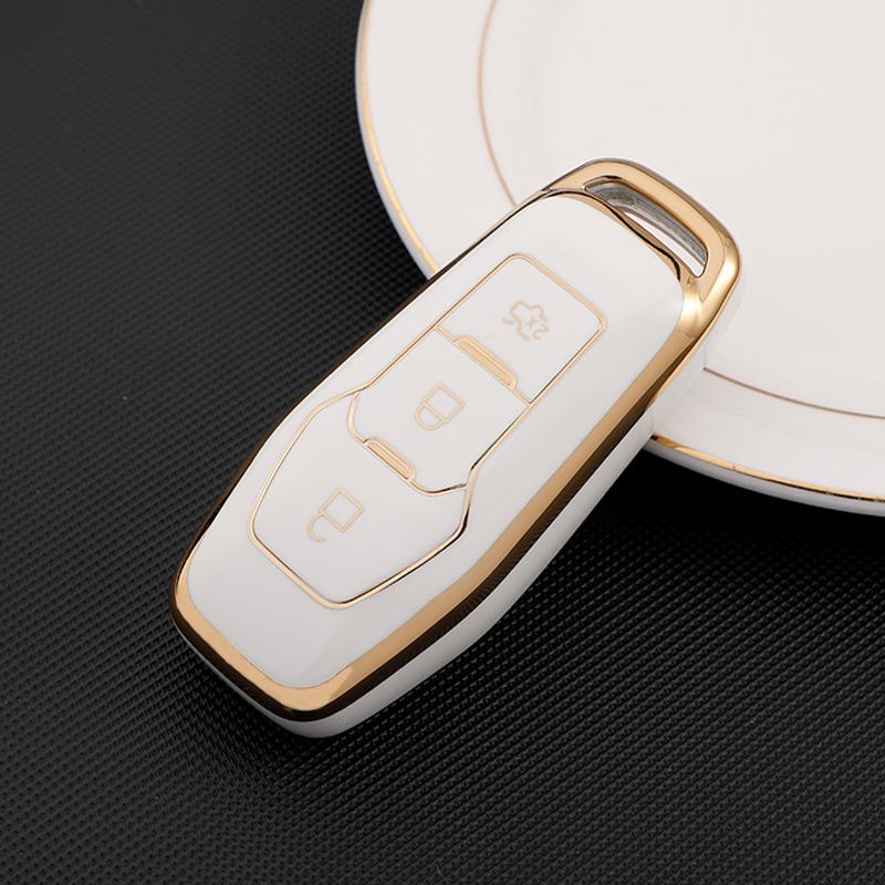 Soft TPU Car Remote Key Case Cover Holder For Ford Focus 3 4 ST Mondeo 5 MK5 Mustang F-150 Explorer Edge Fiesta Kuga MK3 4 Keychain Accessories
