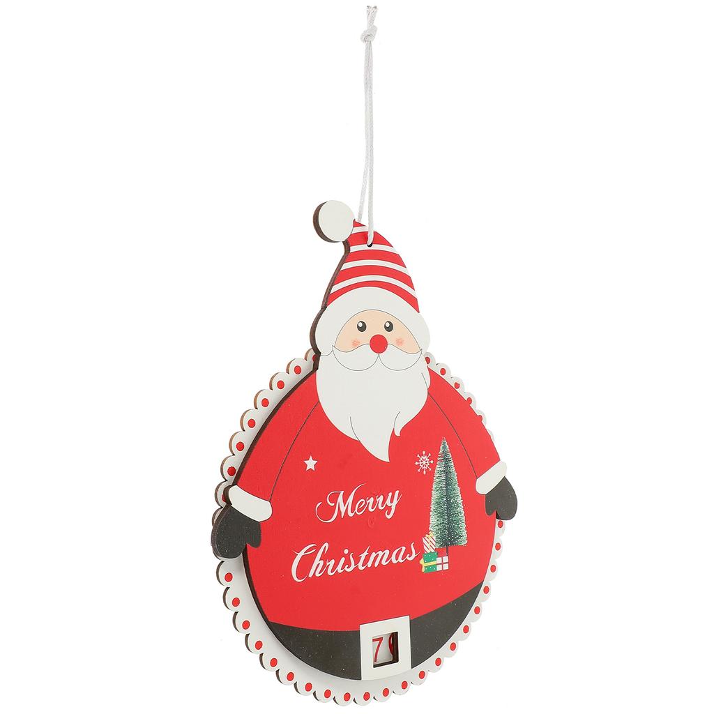 Wooden Christmas Hanging Pendant Advent Calendar Xmas Tree Door Wall Countdown Decoration Christmas Hanging Advent Calendar