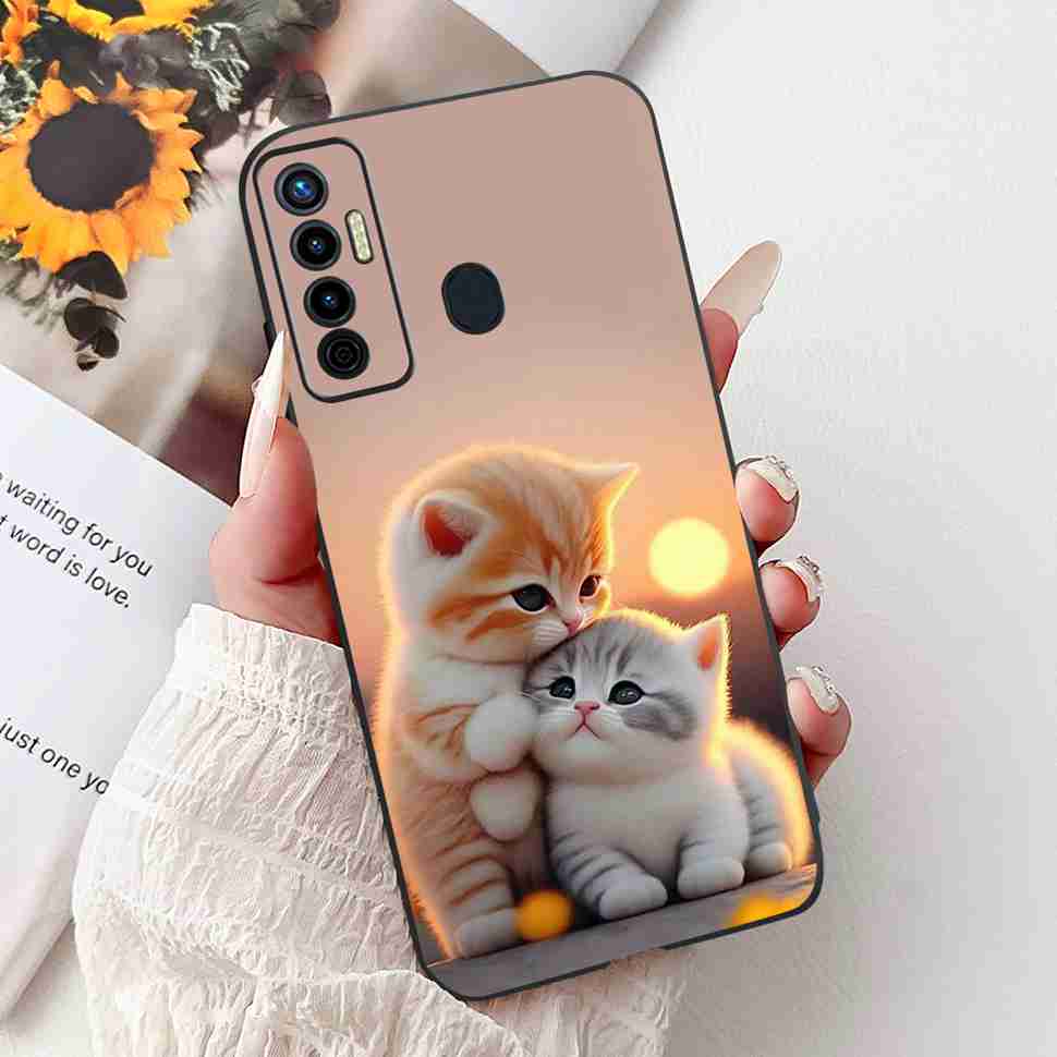 Cute Cat Cover For Tecno Camon 17 Case CG6 CG6j Silicone Soft Protection Shell For Tecno Camon 17 Camon17 Back Cover Casing 6.6"