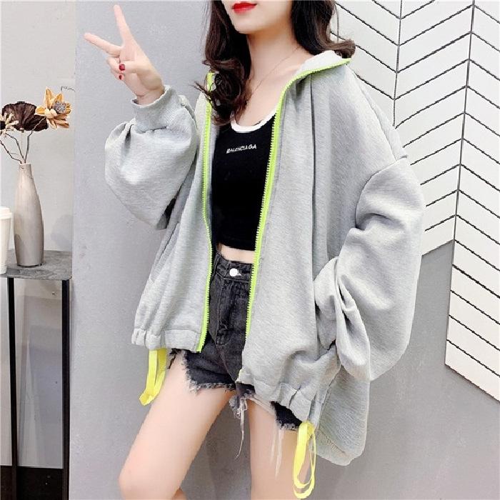 Женский тонкий кардиган-жакет: 2024 Новый однотонный свободный свитер с длинными рукавами для осени/зимы, модный стиль INS