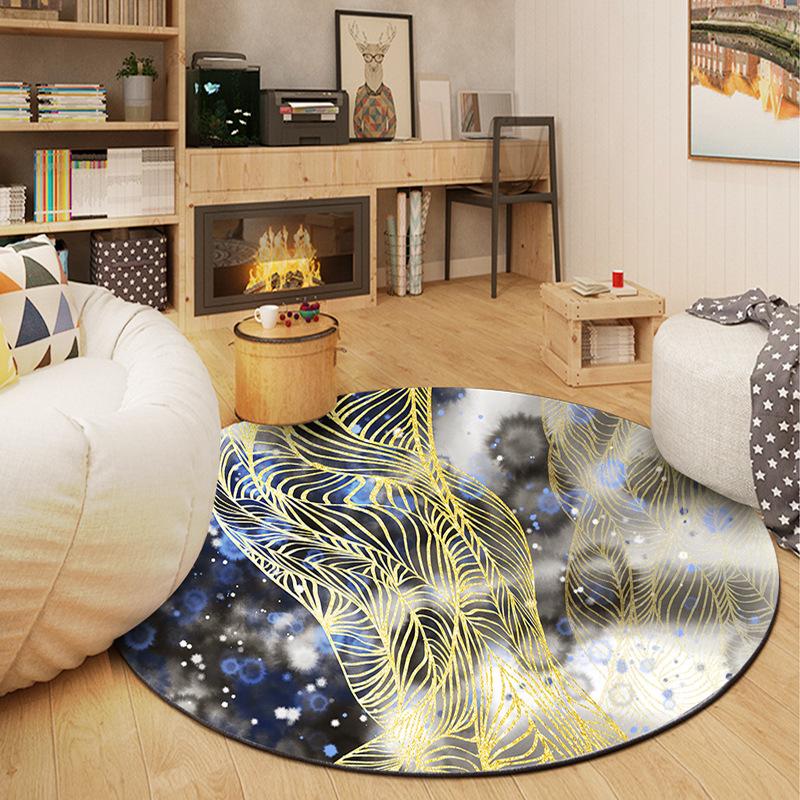 Круглый ковер для гостиной Геометрический абстрактный ковер под журнальный столик и диван Домашний ковер для спальни Прикроватный ковер