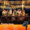 Солнечная гирлянда-сосулька 3,5 м LED Водонепроницаемый Декор для карниза Свет Наружный Занавес Гирлянда-сосулька Патио Двор Сад Украшение для вечеринки