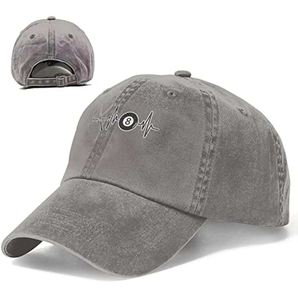 Женская мужская регулируемая бейсболка с бильярдным шаром, 8 киями, узором в виде сердца, джинсовая ткань, кепка с застежкой-молнией