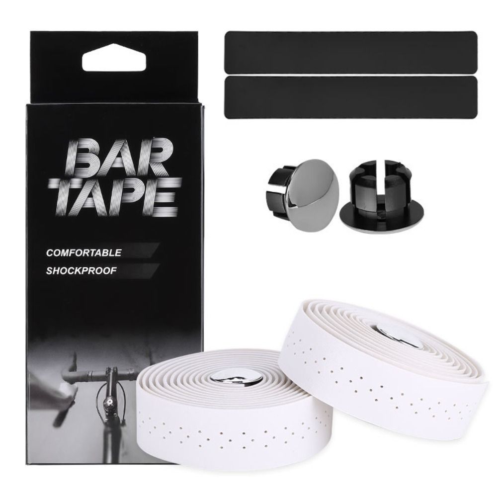 Breathable Bicycle Handlebar Tape PU Leather With 2 Plugs Bike Accessories Bike Perforated Belt