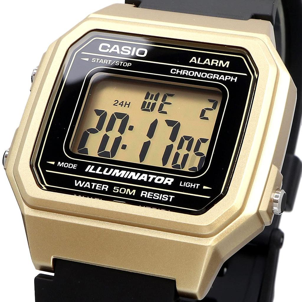 Casio CASIO Стандартные W-217HM-9A Часы Мужские Женские Дешевые CASIO Цифровые Дата Золотой Черный