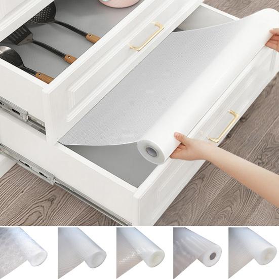 Kitchen Cabinet Non-Adhesive Shelf Liner Water-Resistant Oil-Proof Washable Food-Grade EVA Drawer Liner Kitchen Accessories