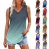 Women's Girl V Neck Tank Top Printing Casual Top Tank Tops For Women Loose Fit Sleeveless Tops Flowy