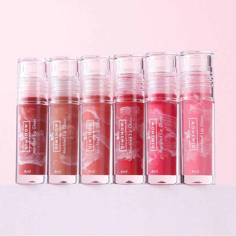 Мраморная зеркальная глазурь для губ Water Tender Lip Texture Essence Curing Lip Film Honey Waterproof Easy Color Lip Gloss