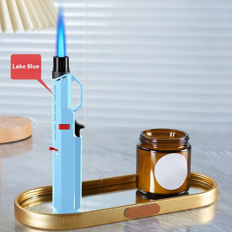 Бутановая газовая зажигалка Надувная зажигалка Ветрозащитная зажигалка-турбо, Портативная кухонная зажигалка, Маленький инструмент для кемпинга на открытом воздухе, барбекю