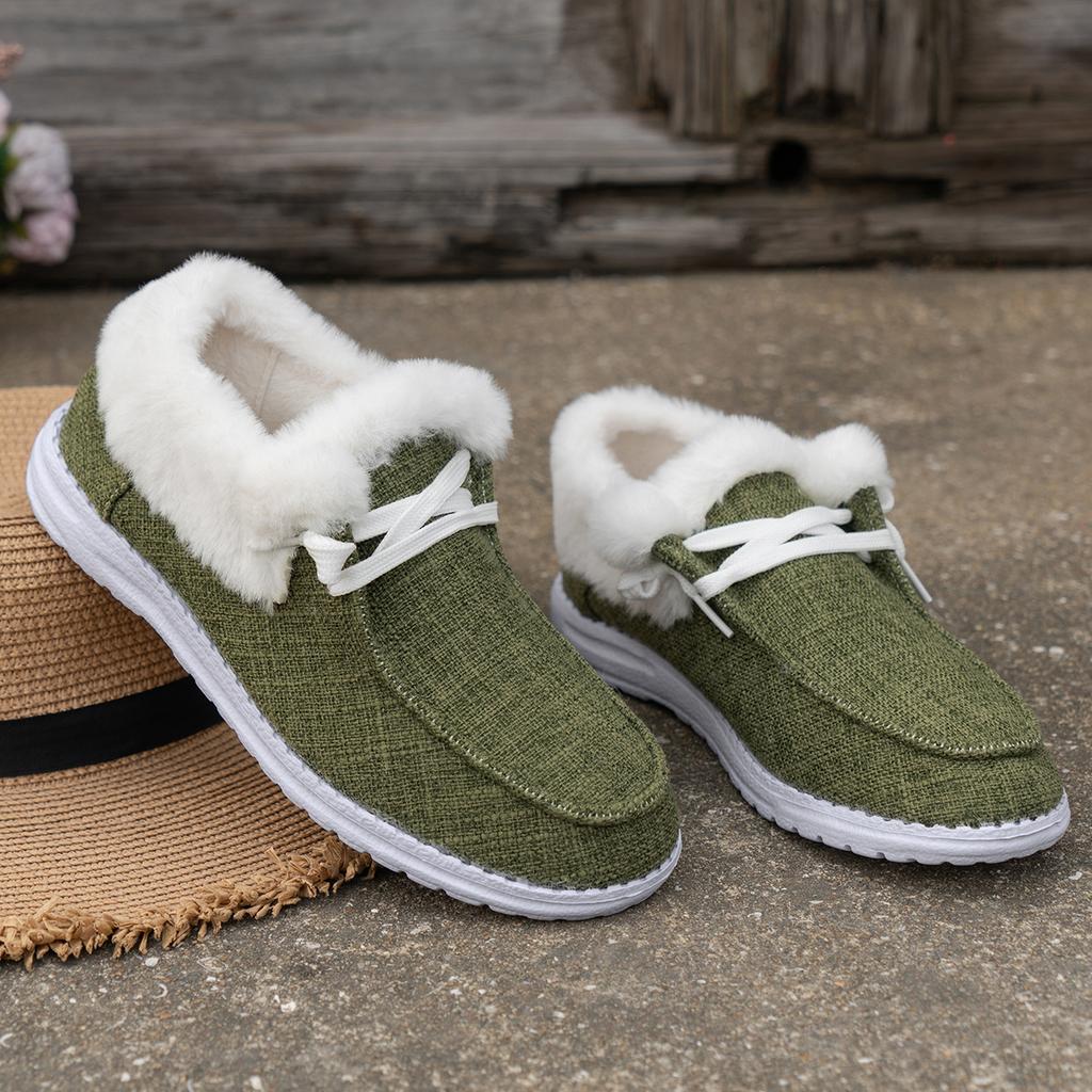 Женские зимние ботинки с плюшевой подкладкой, с принтом подсолнуха, удобные холщовые туфли без застежек, теплые ботильоны