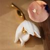 American Style Corsage Jewelry Tulip Brooch 2PC Women Alloy Resin Gold-Plated