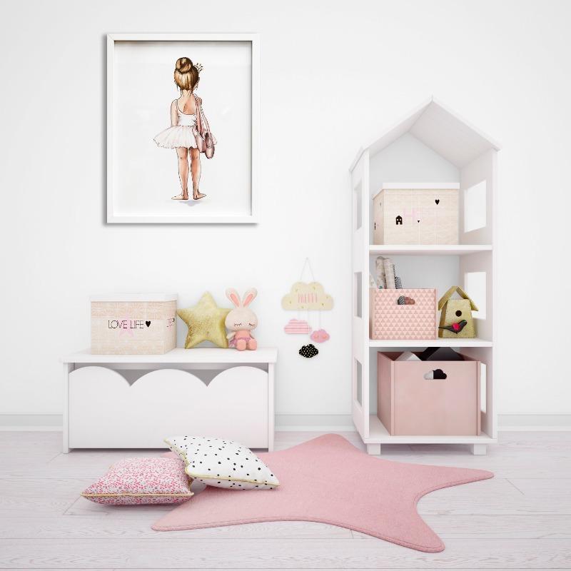 Акварельный постер «Балерина» Красивая девушка танцует балет Холст Живопись Принт Настенное искусство Картина для комнаты девочки Домашний декор Фреска