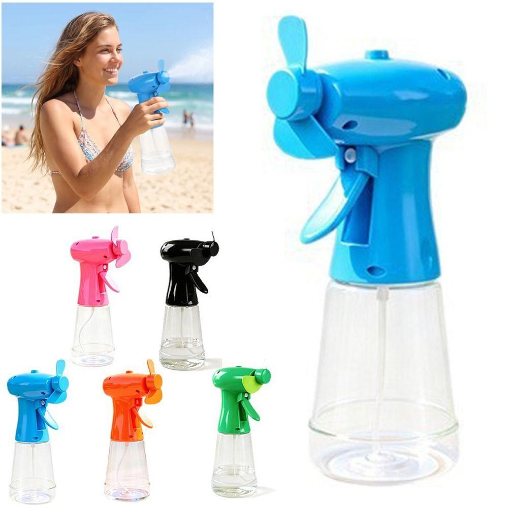 Battery Operated Water Spray Fan Plastic Portable Mist Fan New Handheld Misting Fan Beach Camping