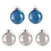 Set De 5 Boules En Verre Translucide - 1001kdo - Décoration De Fête - Noël - Bleu - 6 Cm