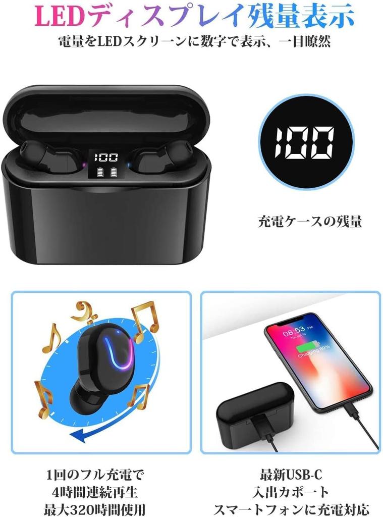 Bluetooth Equipped with Bluetooth Earphones Wireless Earphones Bluetooth Earphones Earphones with 6 Hours Playback Total 200 Hours Playback Comes with