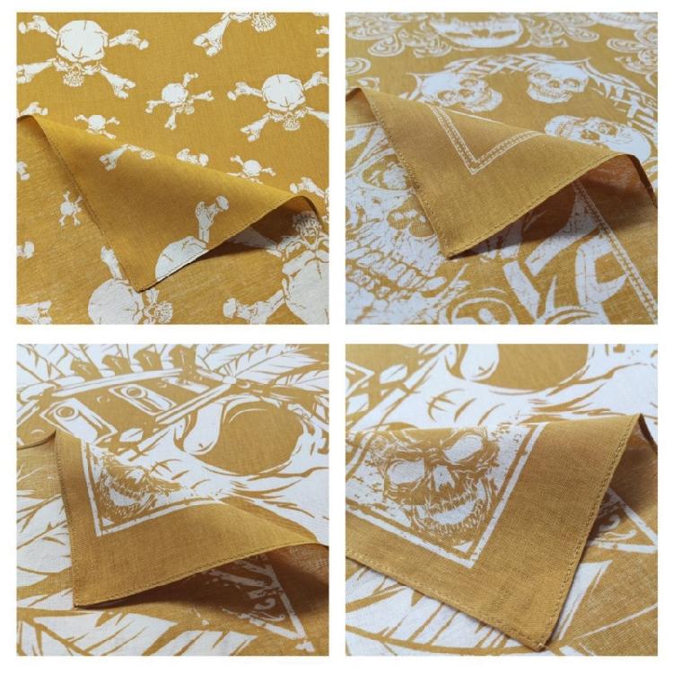 21'' Повязка на голову Рэпер Головной платок Бандана для волос Гладкие тюрбаны Узор черепа