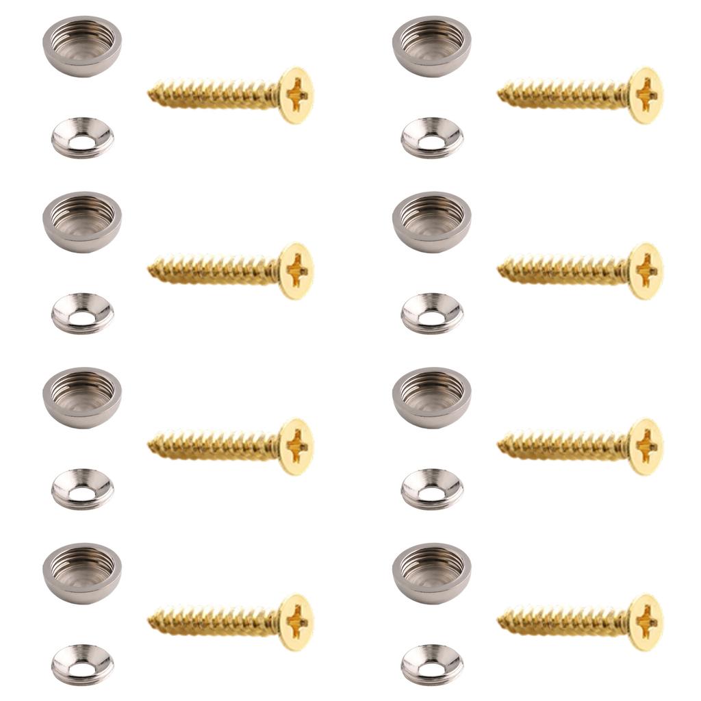 Упаковка из 8 прочных декоративных латунных винтов с зеркальными колпачками для крепления мебели, конструкция с защитой от ржавчины, мебельная фурнитура