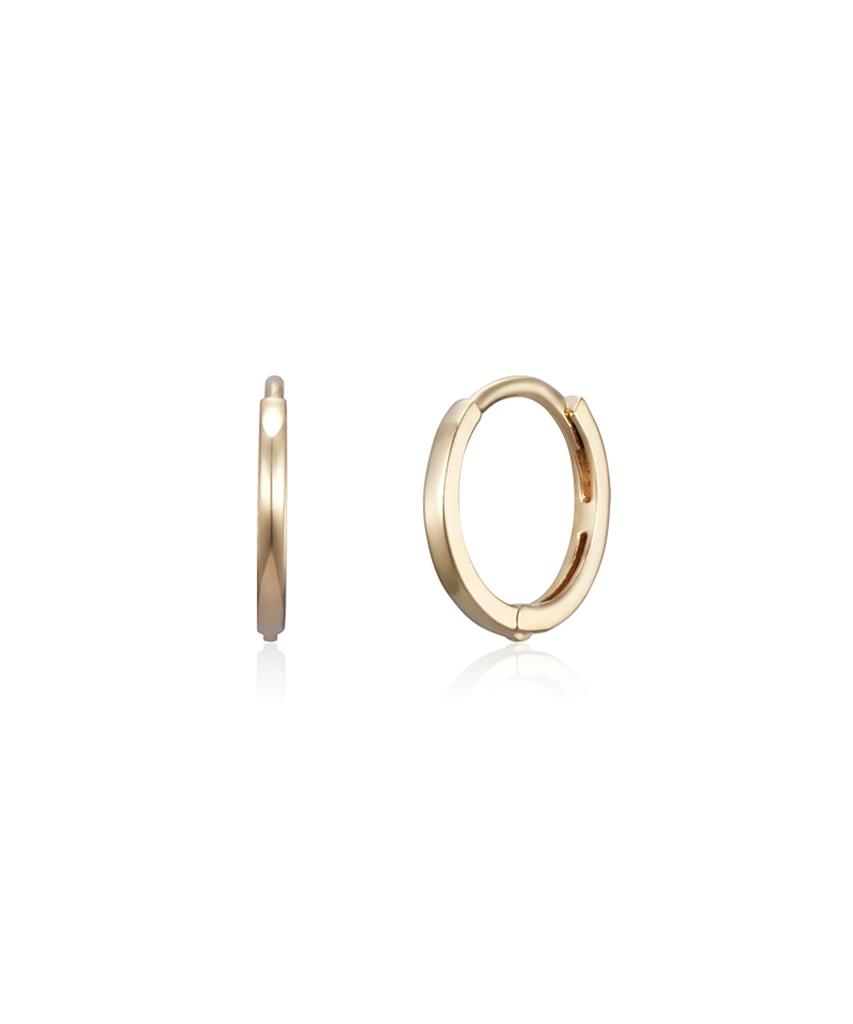 Akarki Изящные серьги-кольца 14K с застежкой-щелчком / 2 размера